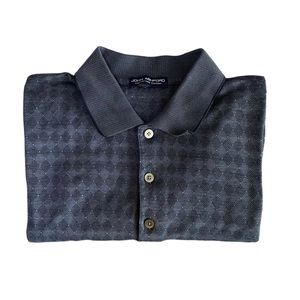John Ashford Navy Blue Patterned Polo